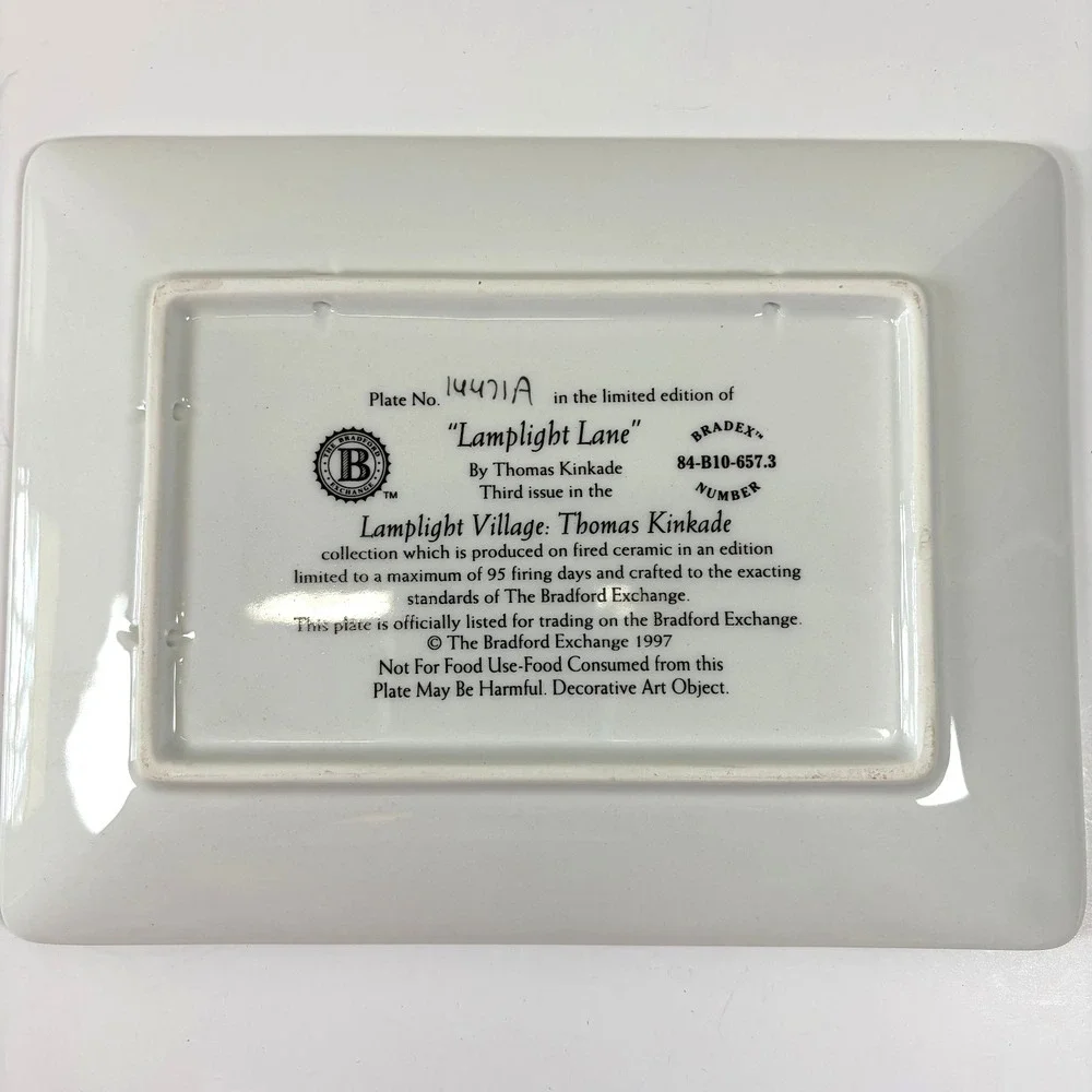 3 Thomas Kinkade Lamplight Brooke-County-Lane Plates Bradford Exchange 1997 READ